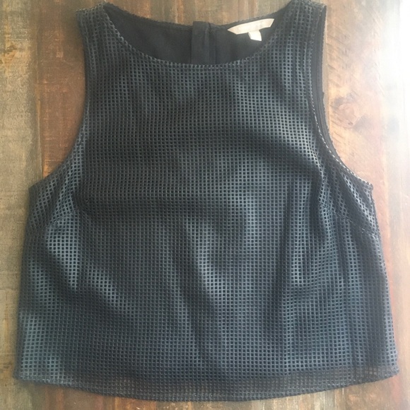 Banana Republic Tops - Banana Republic Pleather Mesh Top
